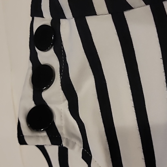 Derek Lam Floppy Ruffle Nautical Stripe Short Sleeve Top Navy White S/P - Picture 6 of 12